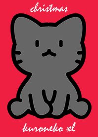 黒猫クリスマスレッド XL