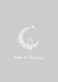 Cat & Moon: gray white