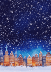 Snowing Town on purple