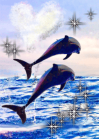 lucky Heart cloud dolphins sea