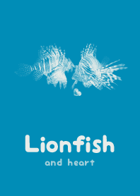 Lionfish & heart Cerulean Blue