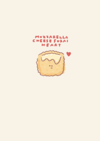 Mozzarella cheese fries heart beige