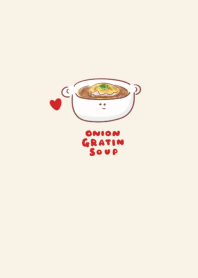 simple onion gratin soup heart beige