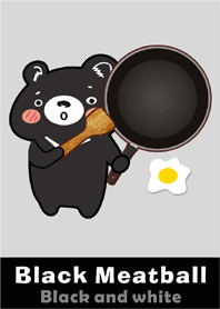 Black Meatball (Bear)-Black and white