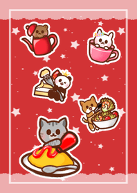 5 Animals! -dusty red-