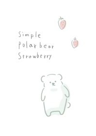 simple Polar Bear strawberry white blue