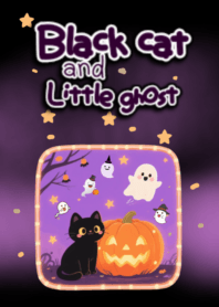 Black cat and little ghost