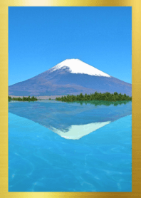 逆さ富士 富士山　ゴールド
