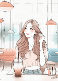 Cute Girl and Coffee V.59