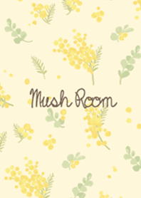 北欧・ミモザ総柄