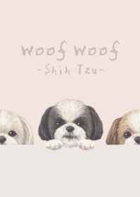 Woof Woof - Shih Tzu - PASTEL PINK