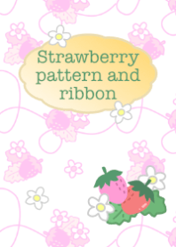 いちごパターンとリボン