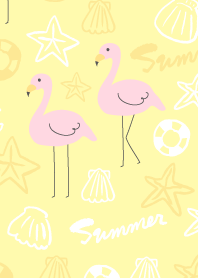 Flamingo in summer-Yellow-