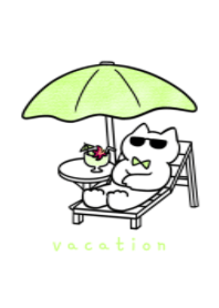 light green ribbon cat.(vacation)