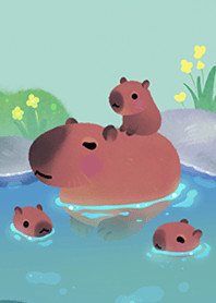 Waktunya mandi kapibara