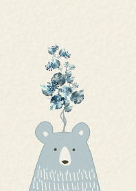 北欧の森のクマと植物