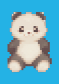 Panda Pixel Art Tema Azul 04