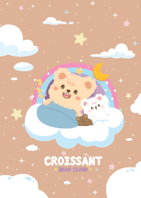 Croissant Bear Rainbow Cloud Brown