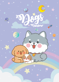 Dog Rainbow Galaxy Violet