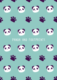 PANDA AND FOOTPRINTS/DUSTY MINT GREEN