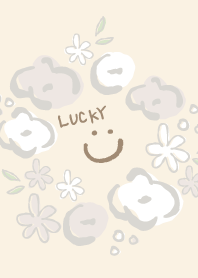 Handwriting floral lease beige5 Japan