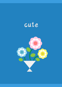 cute bouquet on blue