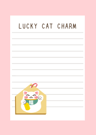 LUCKY CAT CHARM NOTEBOOK-PINK