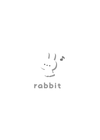 กระต่าย5 โน้ตดนตรี [สีขาว]