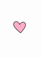 simple pink heart x white theme