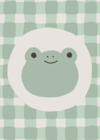 グリーンギンガムチェック。（カエル)