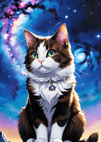 Night Moon Star Cat e8535B