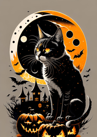浮世絵万聖節猫 f8dbAa