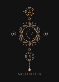 Zodiac Sign - Sagittarius - Golden -