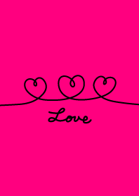 ハートハートハートlove ビビットピンク Line 着せかえ Line Store