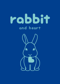 rabbit & heart Ink blue