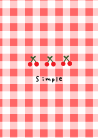 Red check pattern and cherries.