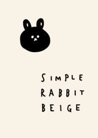 กระต่ายสีดำสีเบจเรียบง่าย