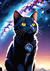 Night Moon Star Cat f66f61