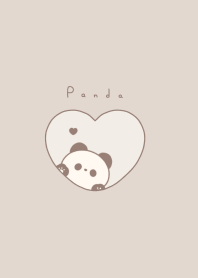 Panda in Heart(line)/beige filled
