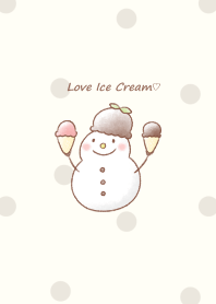 Snowman and Ice cream -chocolate- dot