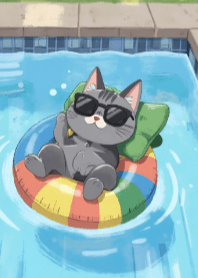 Cat in Swimming Pool V.1