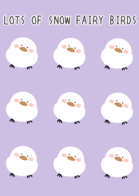 LOTS OF SNOW FAIRY BIRDS/DUSTY PURPLE