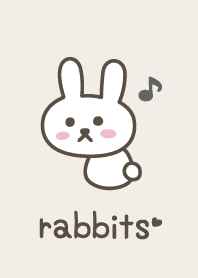 Rabbits*Beige*Musical note