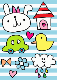 (Happy rabbit light blue )