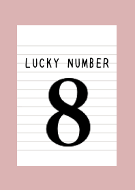 LUCKY NUMBER 8 NOTEBOOK/DUSTY PINK