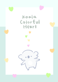 simple koala colorful heart white blue.