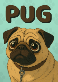 Pop and Cute Pug Theme Green 05