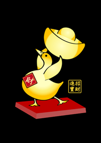 鴨箱寶！金招財鴨！(黑色)