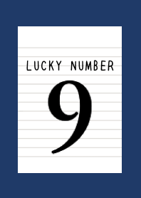 LUCKY NUMBER 9 NOTEBOOKj-NAVY BLUE