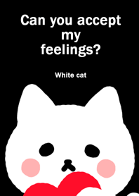 Can you accept my feelings? White cat